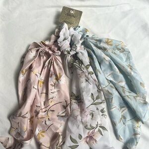 Floral Hair Scrunchies Set Soft Girl Coquette Cottagecore Everyday Accessories